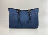 Chanel Canvas Deauville Line with Chain Tote Medium in Blue