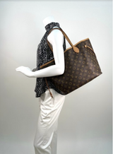 Louis Vuitton Monogram Neverfull MM with Beige