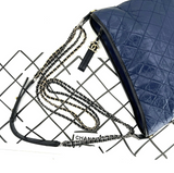Chanel Quilted Calfskin Leather Gabrielle Shopping Tote in Blue/Black