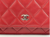 Chanel Lambskin Leather WOC in Red with Silver Hardware