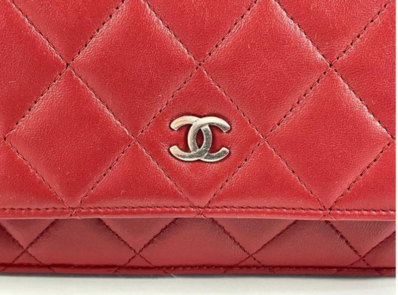 Chanel Green Quilted Lambskin CC Card Holder Silver Hardware, 2022