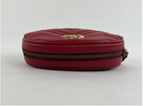 Gucci Quilted Leather GG Marmont Belt Bag in Red 85/34