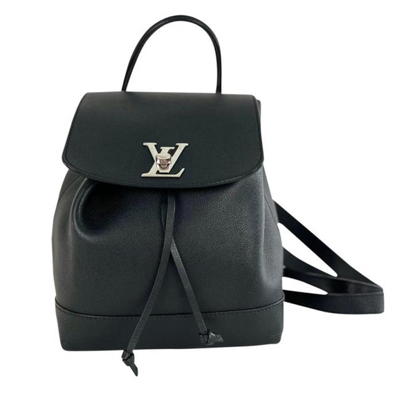 Louis Vuitton Calfskin Leather Lockme MM Backpack in Black