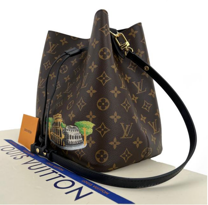 Authentic Louis Vuitton NeoNoe Monogram Limited ROMA Colosseum Crossbody  Bag 