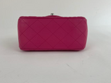 Chanel Quilted Lambskin Leather Square Flap Bag Mini in Pink