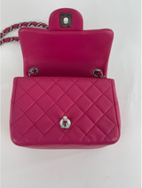 Chanel Quilted Lambskin Leather Square Flap Bag Mini in Pink