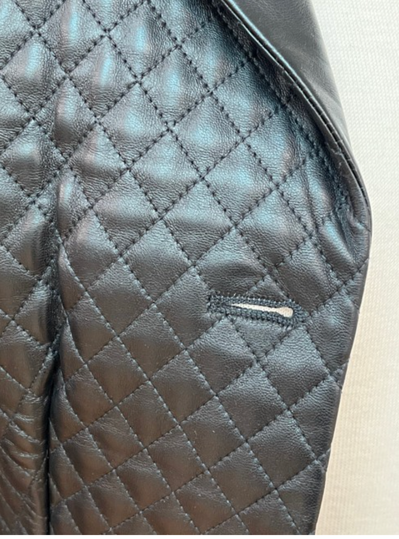 Ralph Lauren Purple Label Leather Quilted Blazer or Jacket in Black