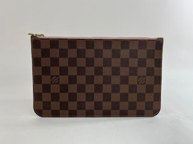 Louis Vuitton Damier Ebene Neverfull MM Pouch ONLY with Rose