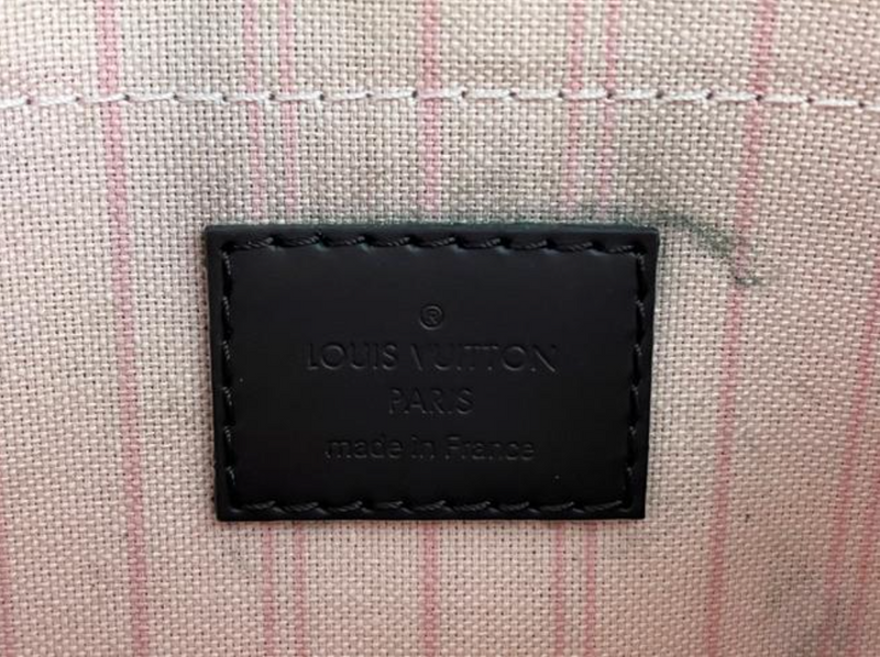 Auth Louis Vuitton Damier Ebene Neverfull GM Pouch w Rose Ballerine  Interior Bag 