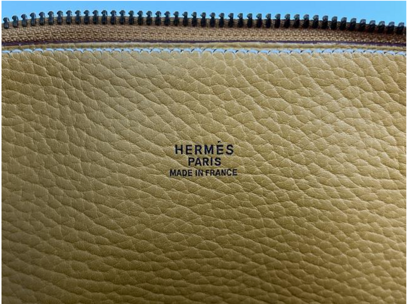Authentic Hermes Vachette Fjord Leather Bolide 45 with GHW in Natural Sable