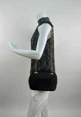 Chanel Quilted Lambskin Leather Shoulder in Black
