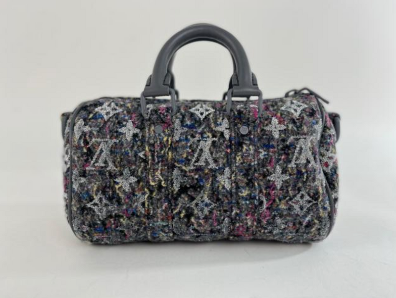 Louis Vuitton Keepall Bandouliere 50 Felt Grey Recycled Logo Weekend Travel  Bag