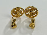 Chanel CC Rhinestone Clip on Earrings in Gold