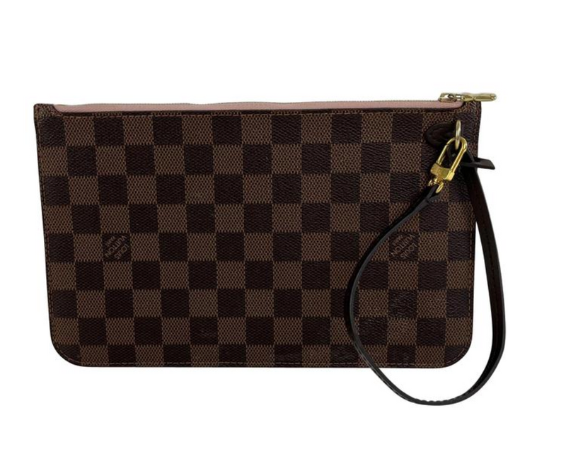 Louis Vuitton Damier Ebene Neverfull MM Pouch ONLY with Rose Ballerine –  Chicago Consignment