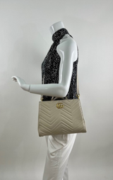 Gucci Quilted Matelasse Leather Marmont 2.0 Small in Off White