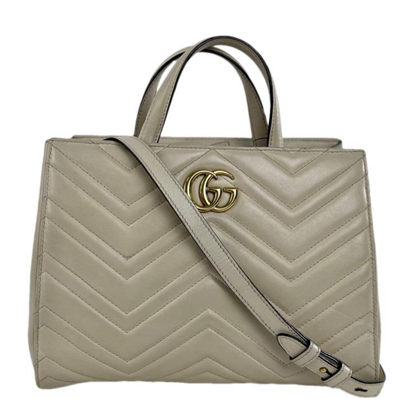 Gucci Quilted Matelasse Leather Marmont 2.0 Small in Off White