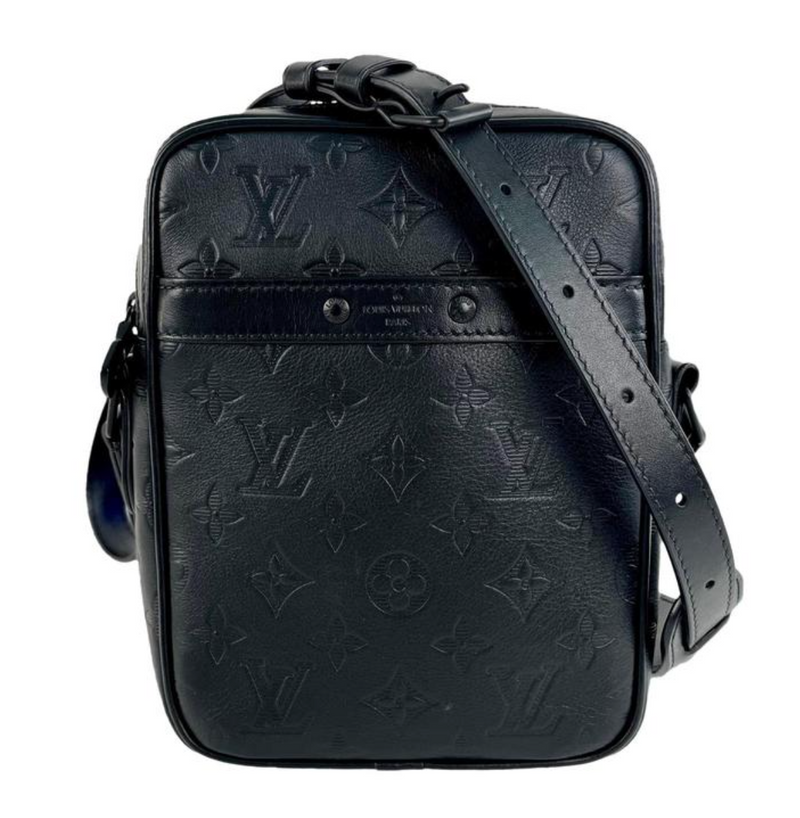 Louis Vuitton Shadow Monogram Danube PM in Black Crossbody Shoulder Handbag