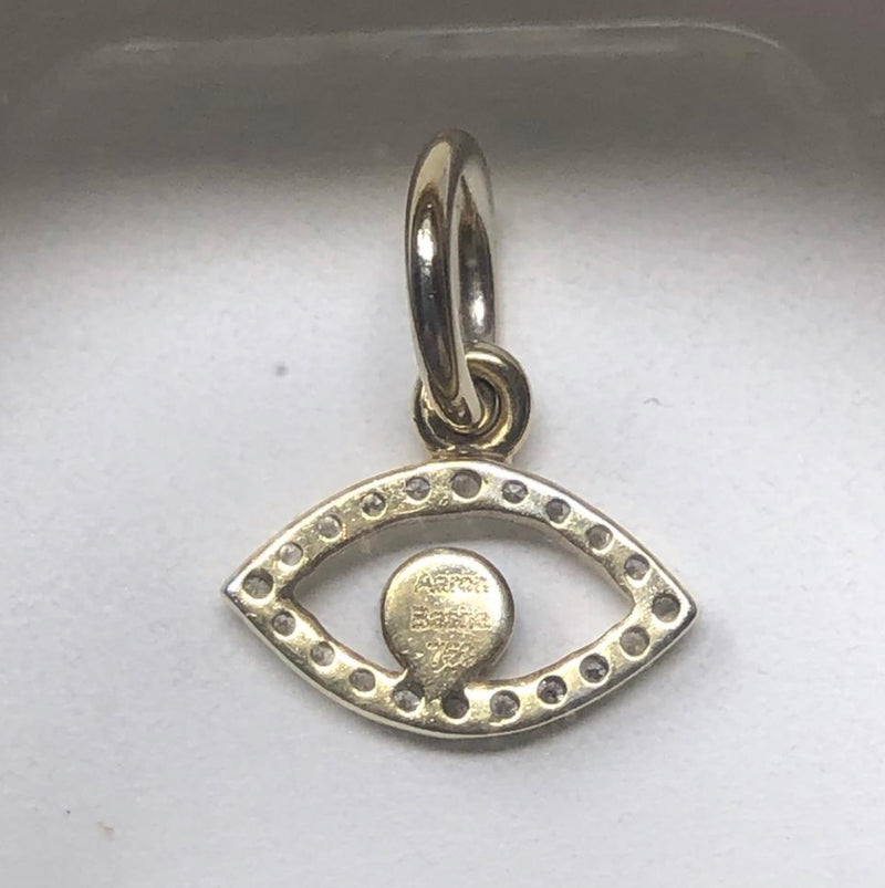 Aaron Basha 18k Gold with Diamond Evil Eye Charm/Pendent